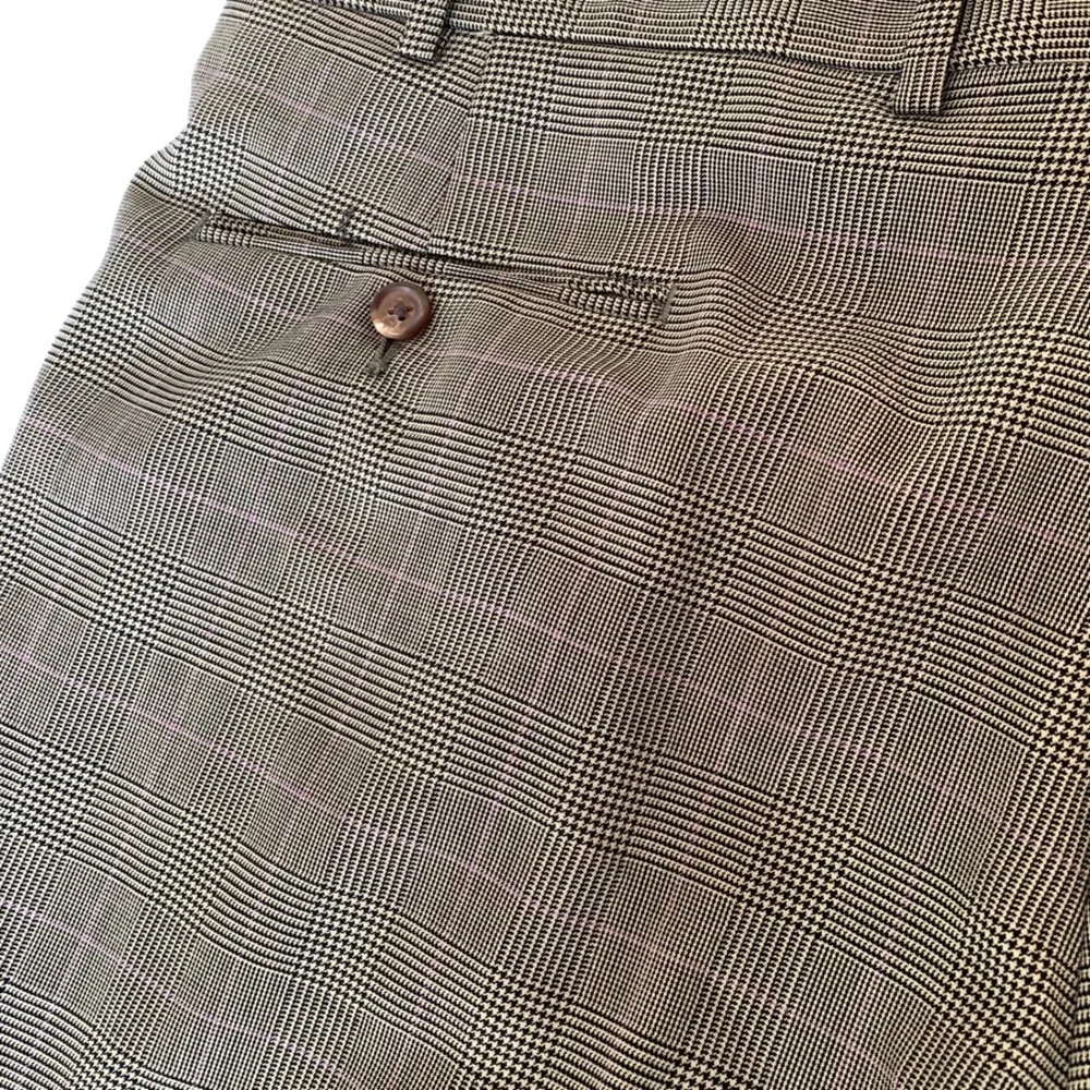 Ralph Lauren Mens‎ Glen Plaid Wool Suit 44R Brown Pink Check 2 Button Dillards